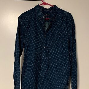 American Eagle Outfitters Dark Blue Polka Dot Shirt